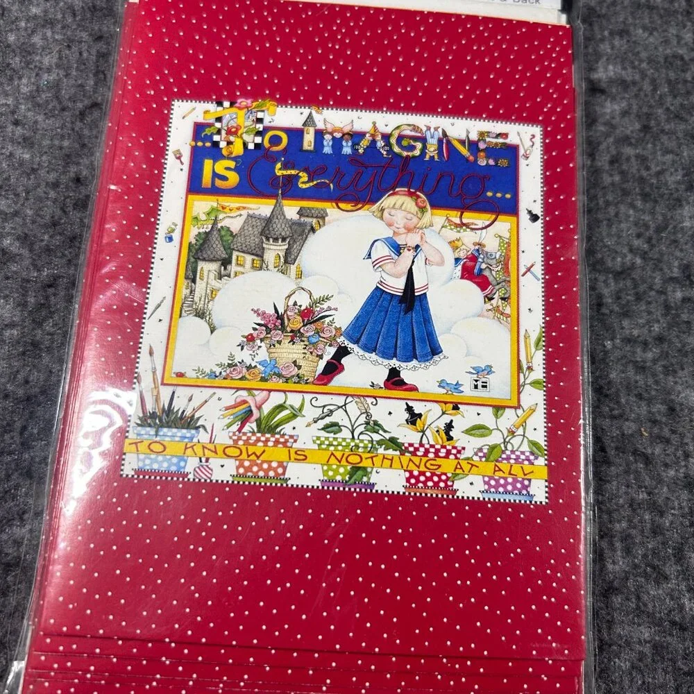 MARY ENGELBREIT NOTE CARDS & ENVELOPES, TO‎ IMAGINE IS EVERYTHING, NIP